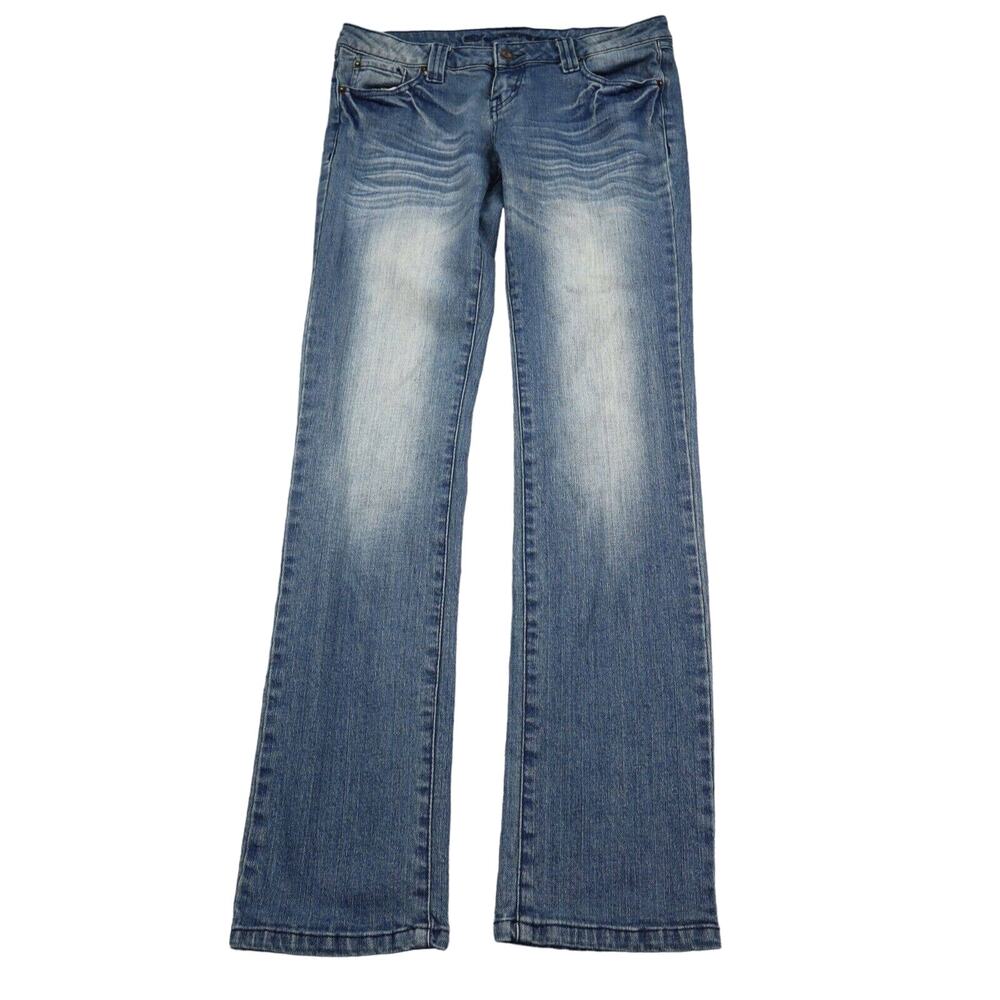 Blue Asphalt Pants Womens 7 Blue Denim Flat Front Straight Pockets Jeans